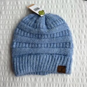 NWT C.C Classic Cozy Knit Recyled Yarn Beanie in Ice Blue